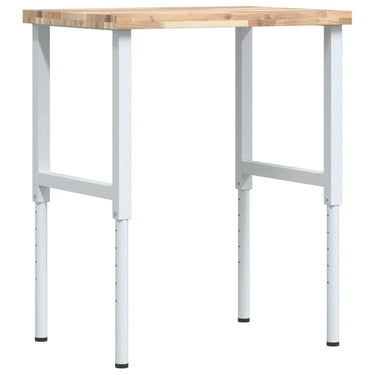 Vidaxl werkbank rechthoekig 80x60x(73-99,5) cm massief acaciahout