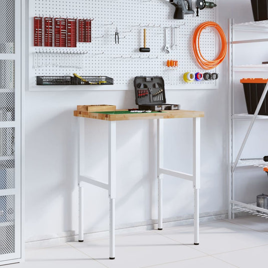 Vidaxl werkbank rechthoekig 80x60x(73-99,5) cm massief acaciahout