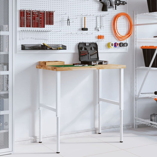 Vidaxl werkbank rechthoekig 100x60x(73-99,5) cm massief acaciahout