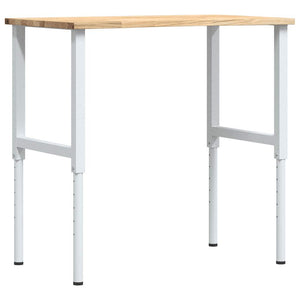Vidaxl werkbank 100x60x(71,5-98) cm massief eikenhout