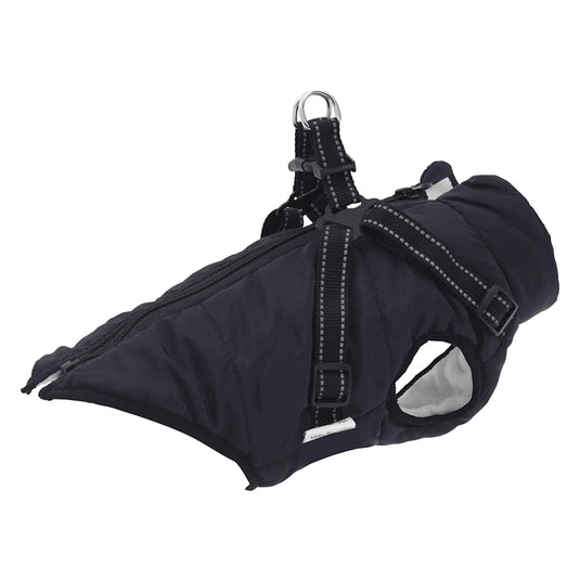 Vidaxl hondenjas met harnas waterdicht reflecterend marineblauw l24