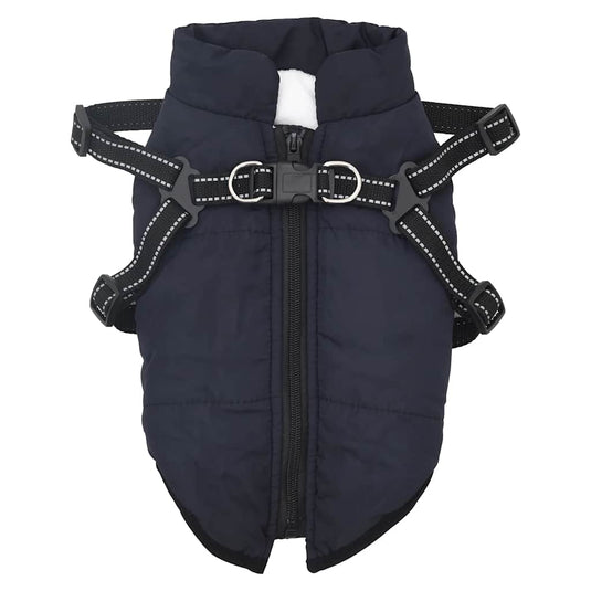 Vidaxl hondenjas met harnas waterdicht reflecterend marineblauw l32