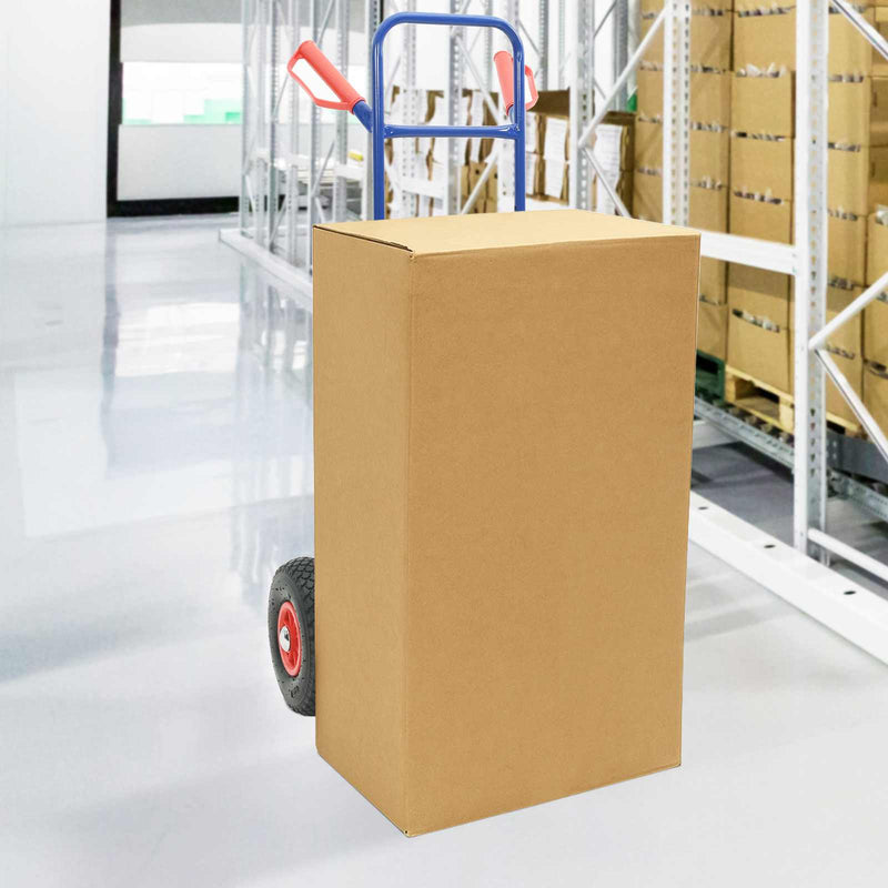 Afbeelding laden in galerijviewer, Vidaxl handtrolley blauw en rood 49,5 x 53 x 114 cm staal
