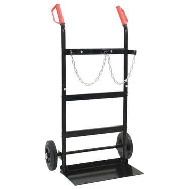 Vidaxl handtrolley zwart en rood 63 x 43,5 x 110 cm staal