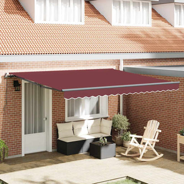 Vidaxl luifel handmatig uittrekbaar 400x300 cm bordeauxrood