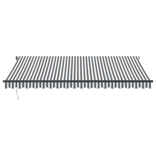 VidaXL Luifel automatisch uittrekbaar 450x300 cm antracietkleur en wit