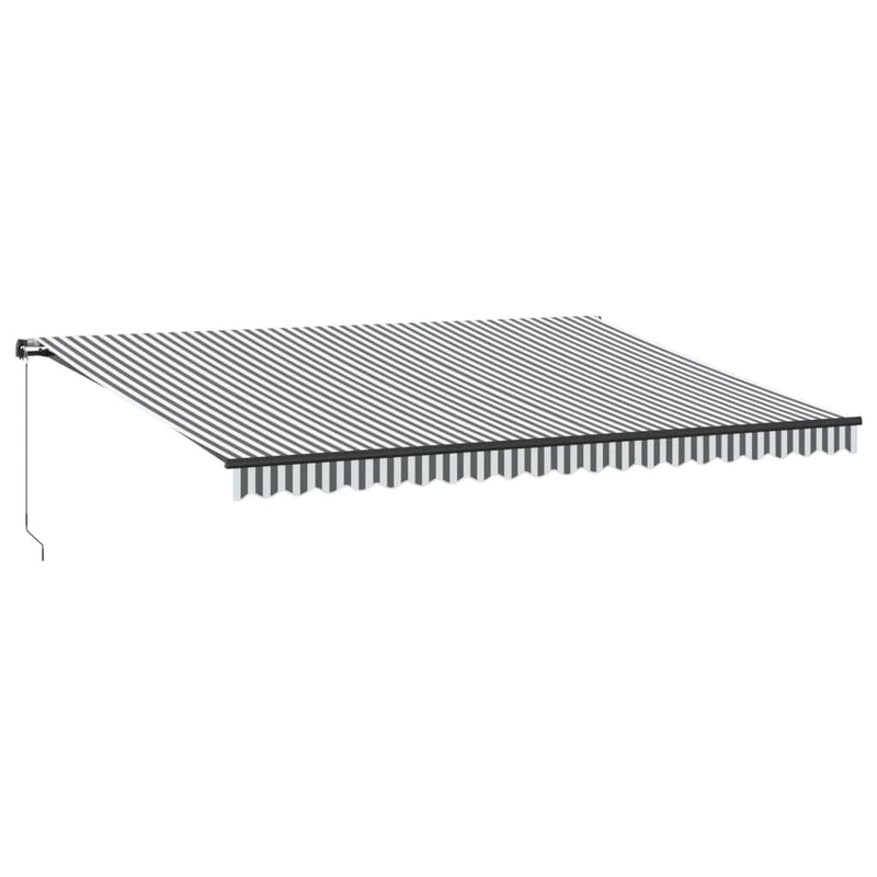 Load image into Gallery viewer, VidaXL Luifel handmatig uittrekbaar 500x300 cm antracietkleurig en wit

