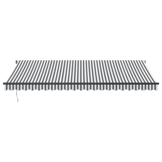 VidaXL Luifel handmatig uittrekbaar 500x300 cm antracietkleurig en wit