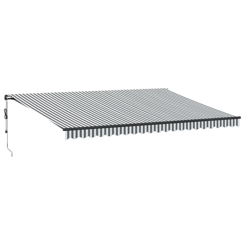 Load image into Gallery viewer, VidaXL Luifel automatisch uittrekbaar 500x300 cm antracietkleur en wit
