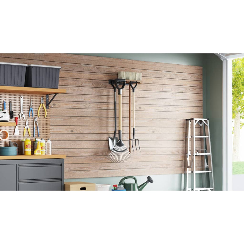 Load image into Gallery viewer, Vidaxl tuingereedschapsrek wandmontage staal zwart
