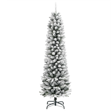 Vidaxl kunstkerstboom met sneeuw smal 120 cm pvc en pe