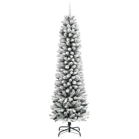 Vidaxl kunstkerstboom met sneeuw smal 120 cm pvc en pe