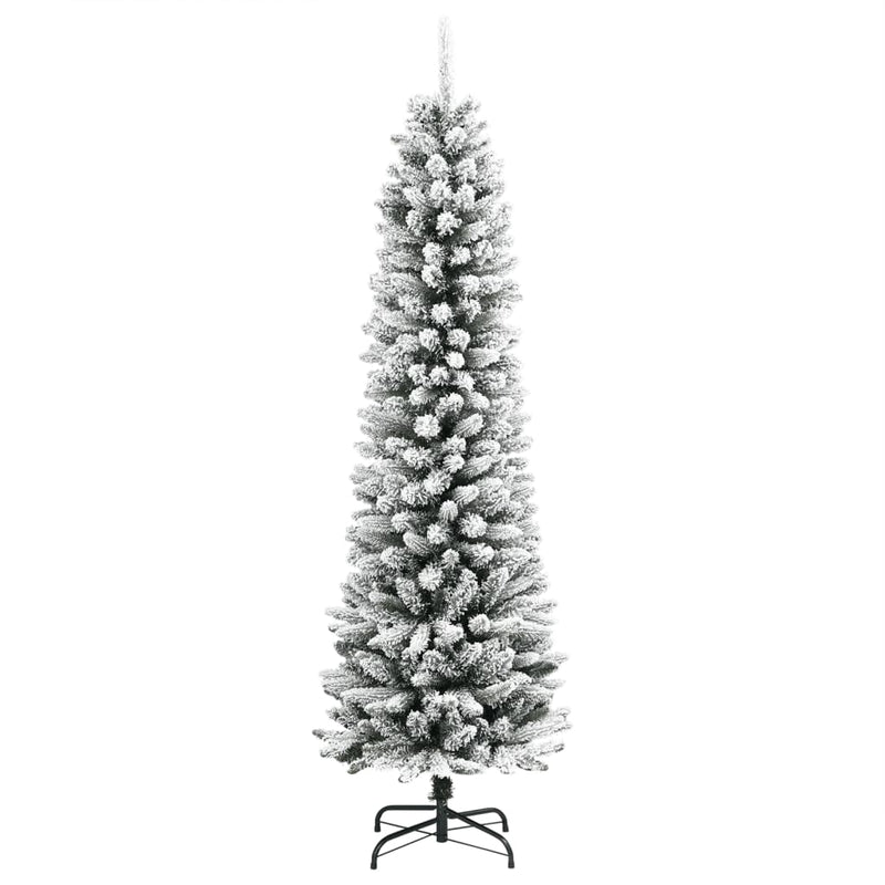 Load image into Gallery viewer, Vidaxl kunstkerstboom met sneeuw smal 210 cm pvc en pe
