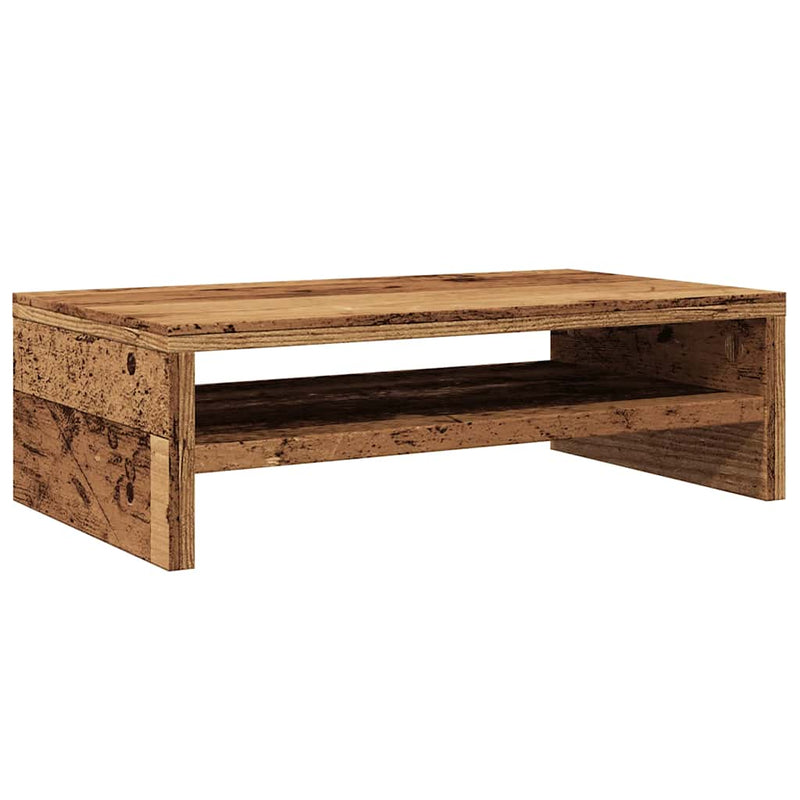 ギャラリービューアに画像をロードする, Vidaxl monitorstandaard 42x24x13 cm bewerkt hout oud houtkleurig
