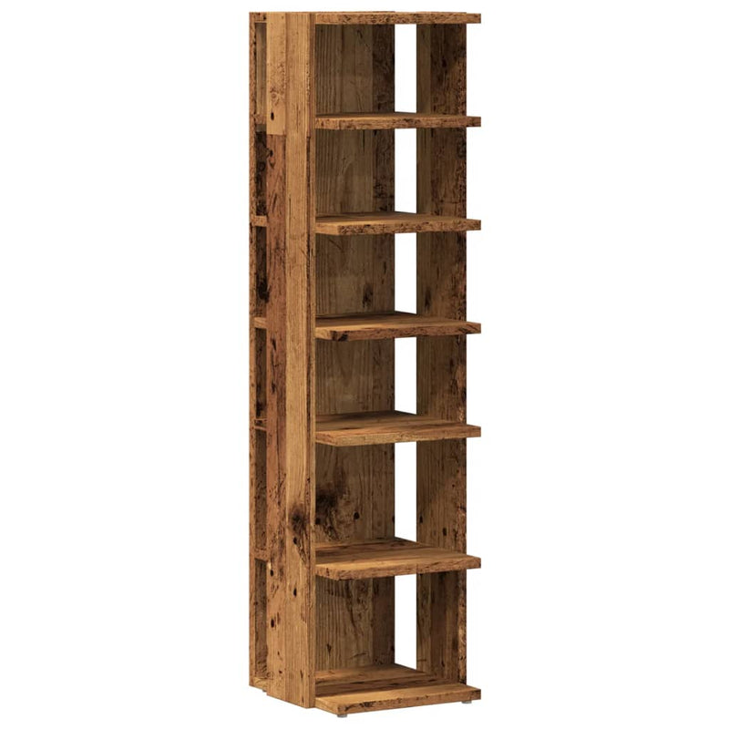 Afbeelding laden in galerijviewer, Vidaxl schoenenkast 28x27x102 cm bewerkt hout oud houtkleurig
