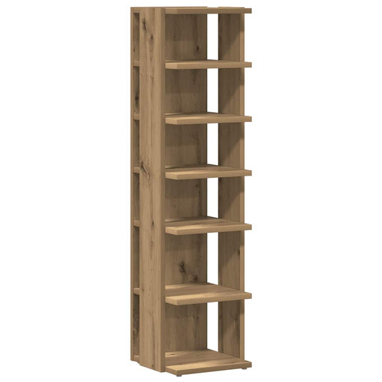 Vidaxl schoenenkast 28x27x102 cm bewerkt hout artisanaal eikenkleurig