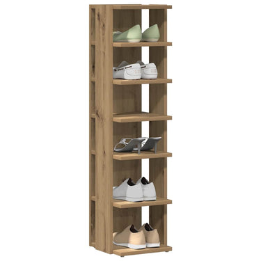 Vidaxl schoenenkast 28x27x102 cm bewerkt hout artisanaal eikenkleurig