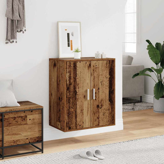 Vidaxl schoenenkast 60x35x70 cm bewerkt hout oud houtkleurig