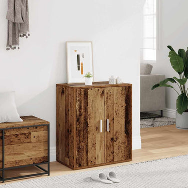 Vidaxl schoenenkast 60x35x70 cm bewerkt hout oud houtkleurig