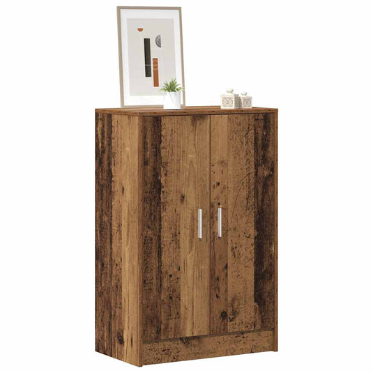 Vidaxl schoenenkast 60x35x92 cm bewerkt hout oud houtkleurig