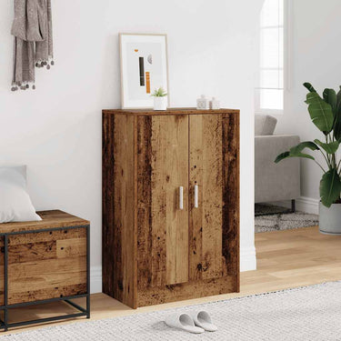 Vidaxl schoenenkast 60x35x92 cm bewerkt hout oud houtkleurig