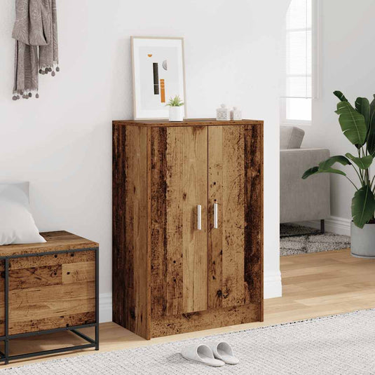 Vidaxl schoenenkast 60x35x92 cm bewerkt hout oud houtkleurig
