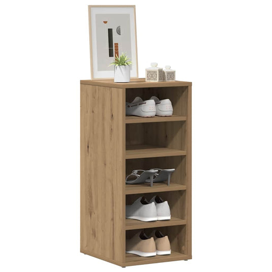 Vidaxl schoenenkasten 2 st 32x35x70 cm bewerkt hout artisanaal eiken