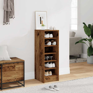Vidaxl schoenenkast 32x35x92 cm bewerkt hout oud houtkleurig