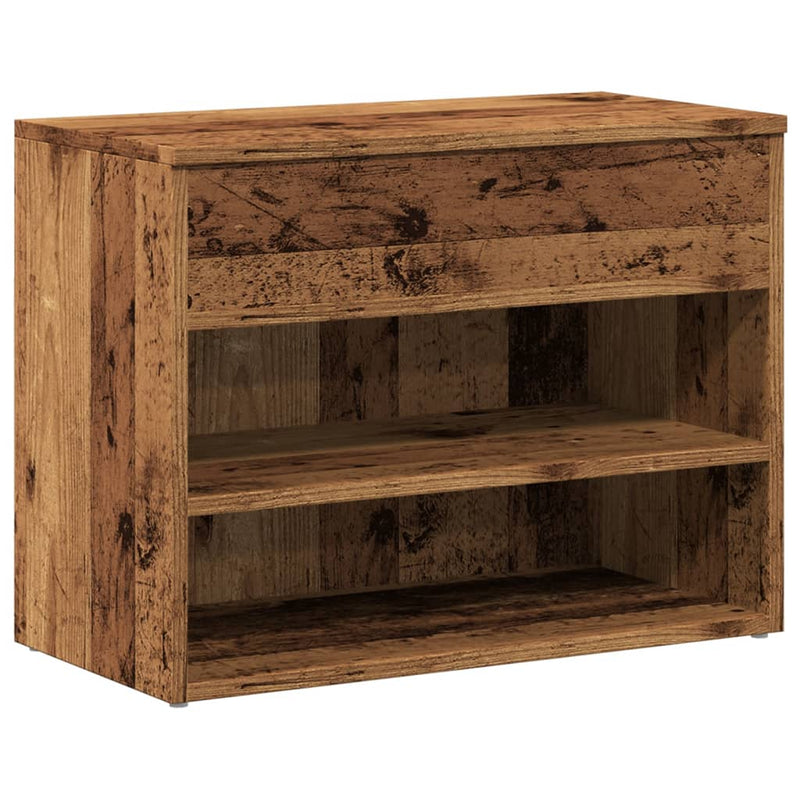 Load image into Gallery viewer, Vidaxl schoenenbank 60x30x45 cm bewerkt hout oud houtkleurig
