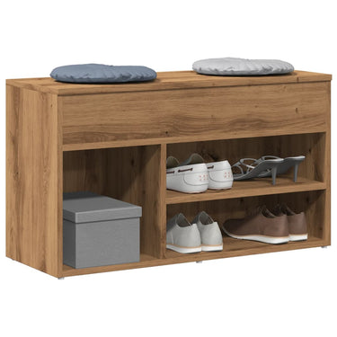 Vidaxl schoenenbankje 80x30x45 cm bewerkt hout artisanaal eikenkleur
