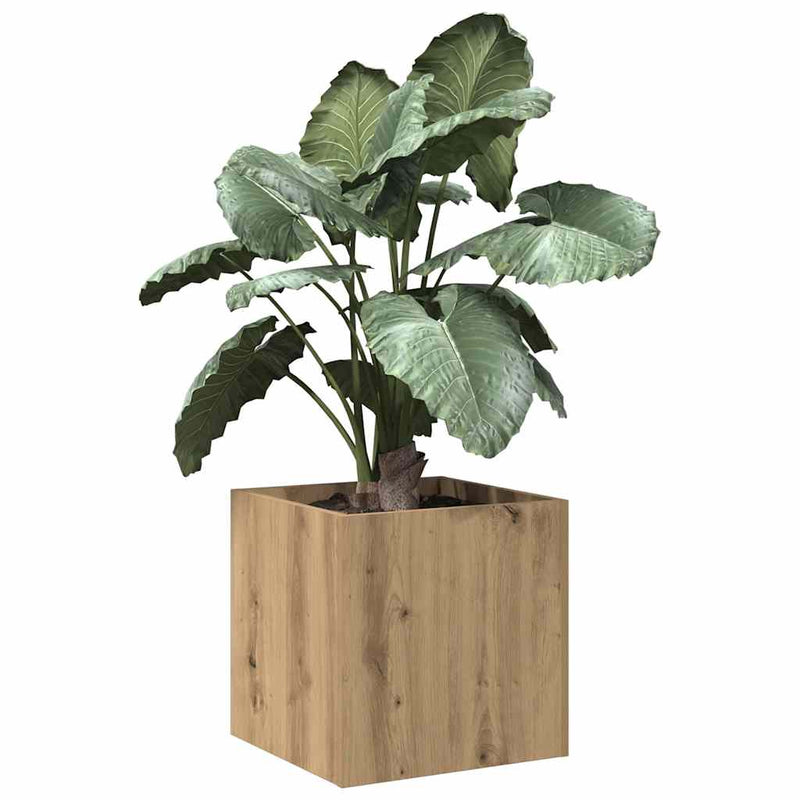 Load image into Gallery viewer, Vidaxl plantenbak 40x40x40 cm bewerkt hout artisanaal eikenkleur
