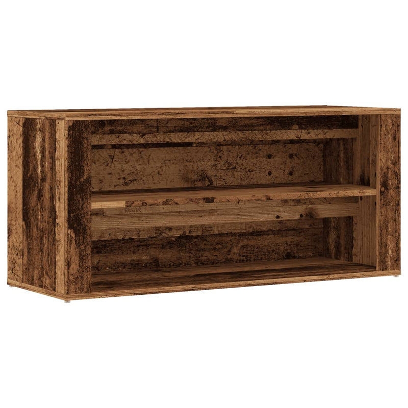 Load image into Gallery viewer, Vidaxl schoenenbank 100x35x45 cm bewerkt hout oud houtkleurig
