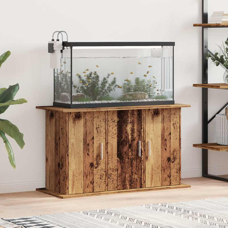 Load image into Gallery viewer, Vidaxl aquariumstandaard 101x41x58 cm bewerkt hout oud houtkleurig
