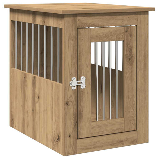 Vidaxl hondenbench 45x62x59 cm bewerkt hout artisanaal eikenkleurig