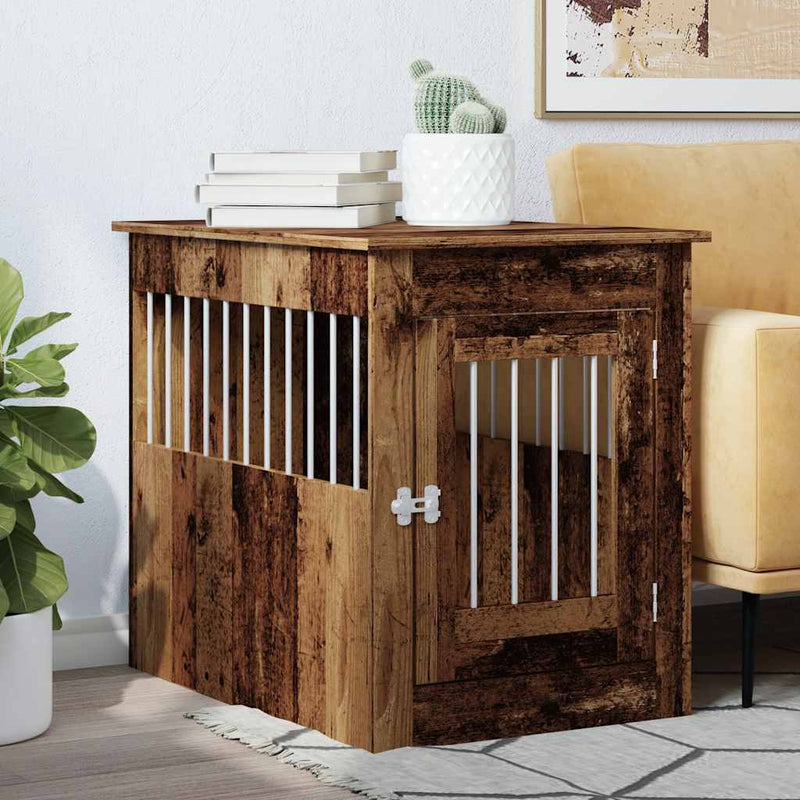 Load image into Gallery viewer, Vidaxl hondenbench 55x80x68 cm bewerkt hout oud houtkleurig
