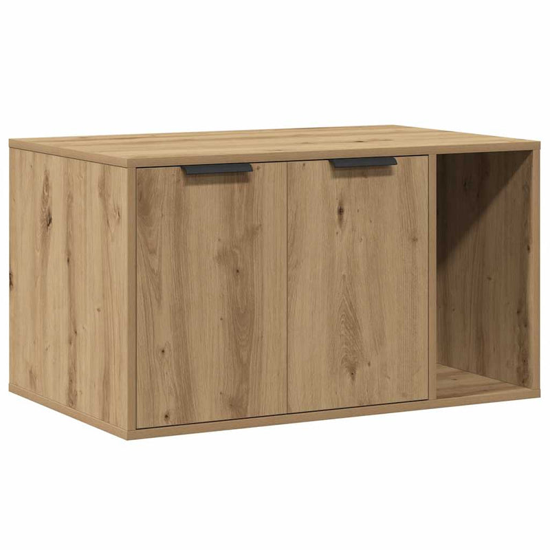 Chargez l'image dans la visionneuse de la galerie, Vidaxl kattenbakkast 80x50x45 cm bewerkt hout artisanaal eikenkleurig
