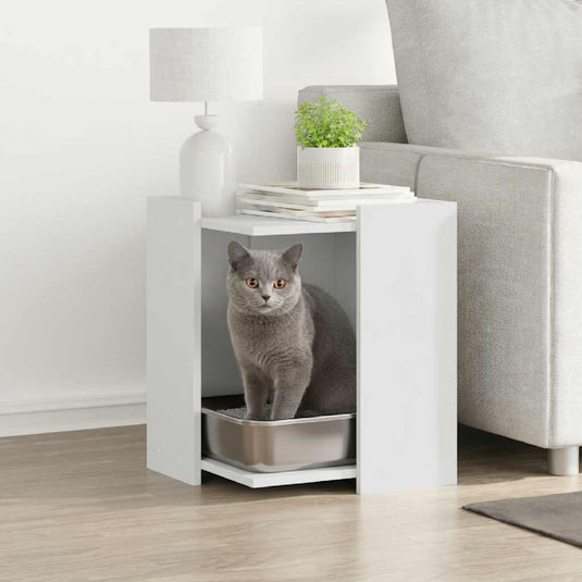 Vidaxl kattenbakkast 42x42x51 cm bewerkt hout wit