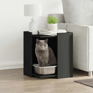 Vidaxl kattenbakkast 42x42x51 cm bewerkt hout zwart