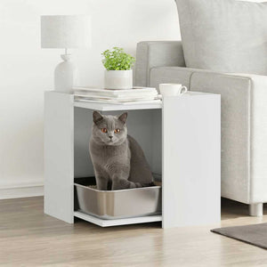 Vidaxl kattenbakkast 53x53x51 cm bewerkt hout wit