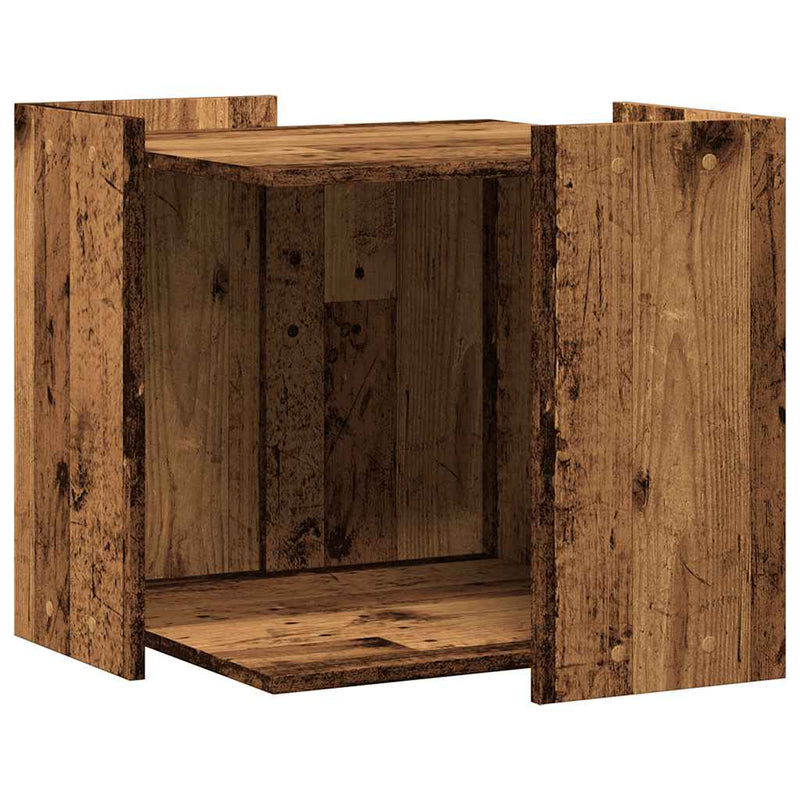 Load image into Gallery viewer, Vidaxl kattenbakkast 53x53x51 cm bewerkt hout oud houtkleurig
