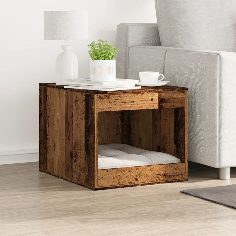 Load image into Gallery viewer, Vidaxl kattenbakkast 47x59x42 cm bewerkt hout oud houtkleurig
