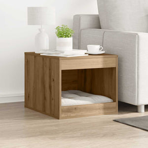 Vidaxl kattenbakkast 47x59x42 cm bewerkt hout artisanaal eikenkleurig