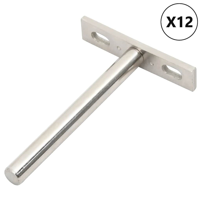 Load image into Gallery viewer, Vidaxl zwevende plankdragers 12st onzichtbaar ø10x100 mm koolstofstaal
