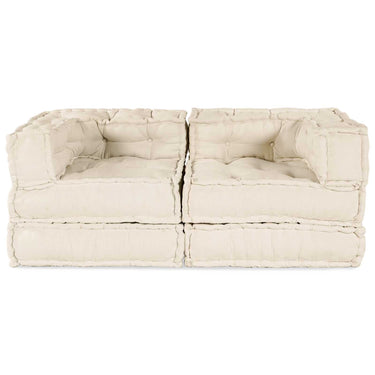 Vidaxl modulair bank 2 pcs crème 140 x 70 x 56 cm stof