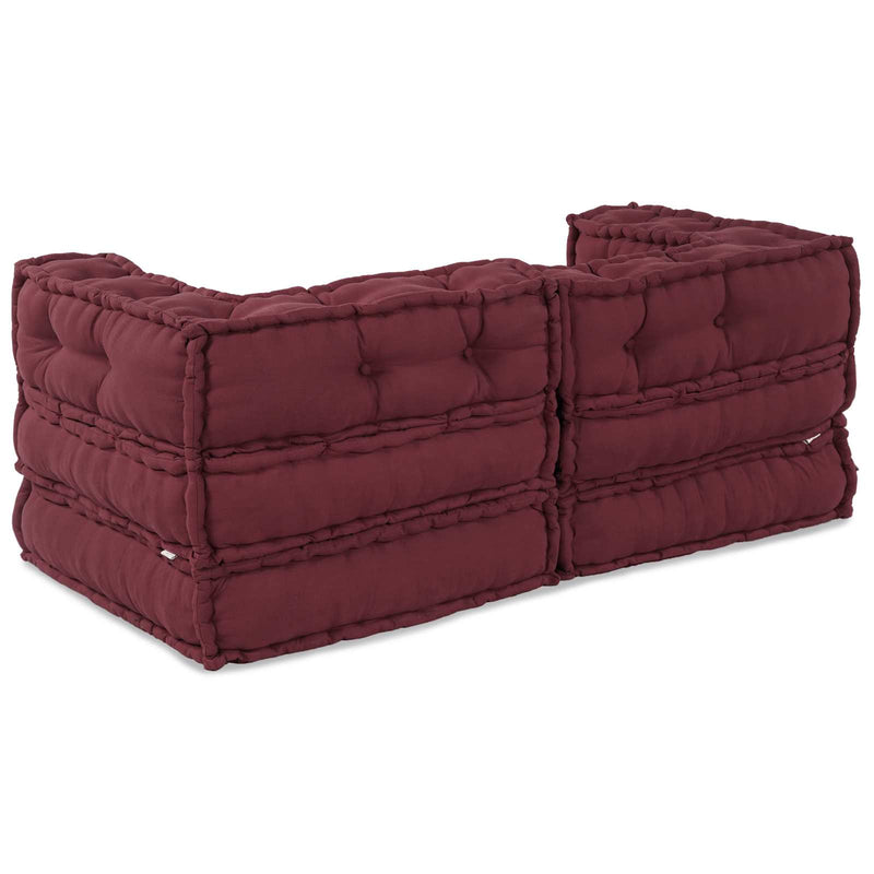 Afbeelding laden in galerijviewer, Vidaxl modulair bank 2 pcs bordeaux 140 x 70 x 56 cm stof
