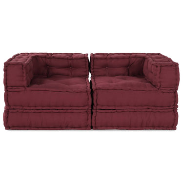 Vidaxl modulair bank 2 pcs bordeaux 140 x 70 x 56 cm stof