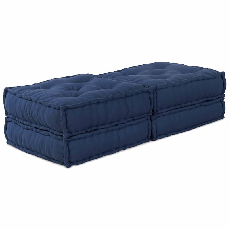 Afbeelding laden in galerijviewer, Vidaxl modulair bank 2 pcs indigo 140 x 70 x 36 cm stof
