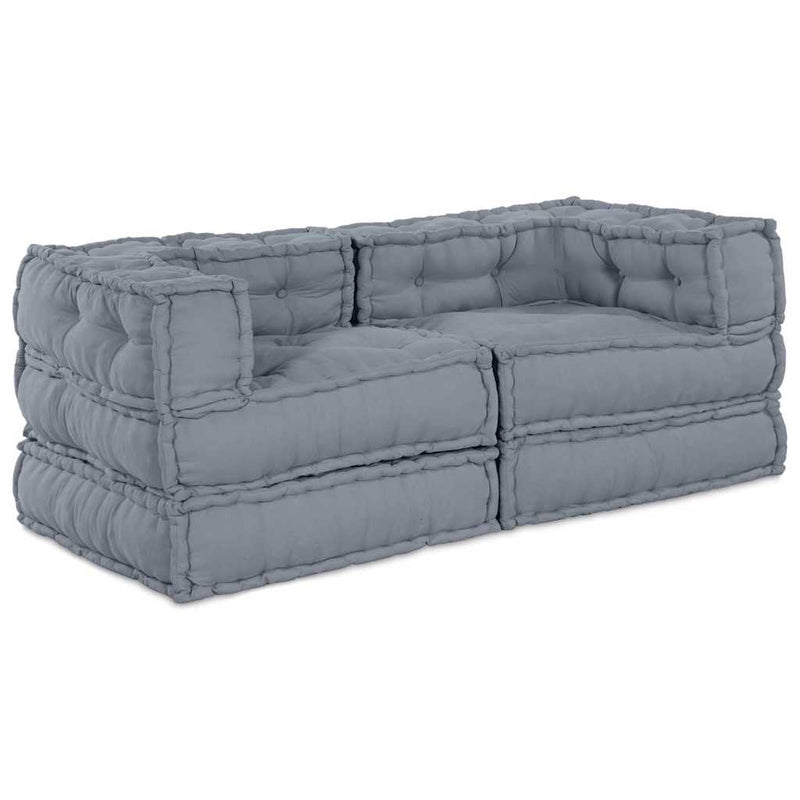 Afbeelding laden in galerijviewer, Vidaxl modulair bank 2 pcs grijs 140 x 70 x 56 cm stof
