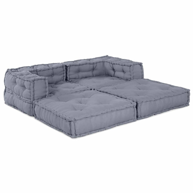 Afbeelding laden in galerijviewer, Vidaxl modulair bank 2 pcs grijs 140 x 70 x 56 cm stof
