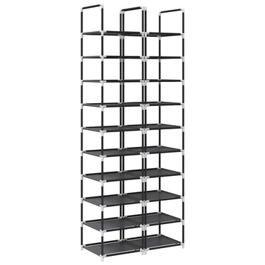 Vidaxl schoenenrekken 2 st 33x33x174 cm vliesvrij 10-laags zwart